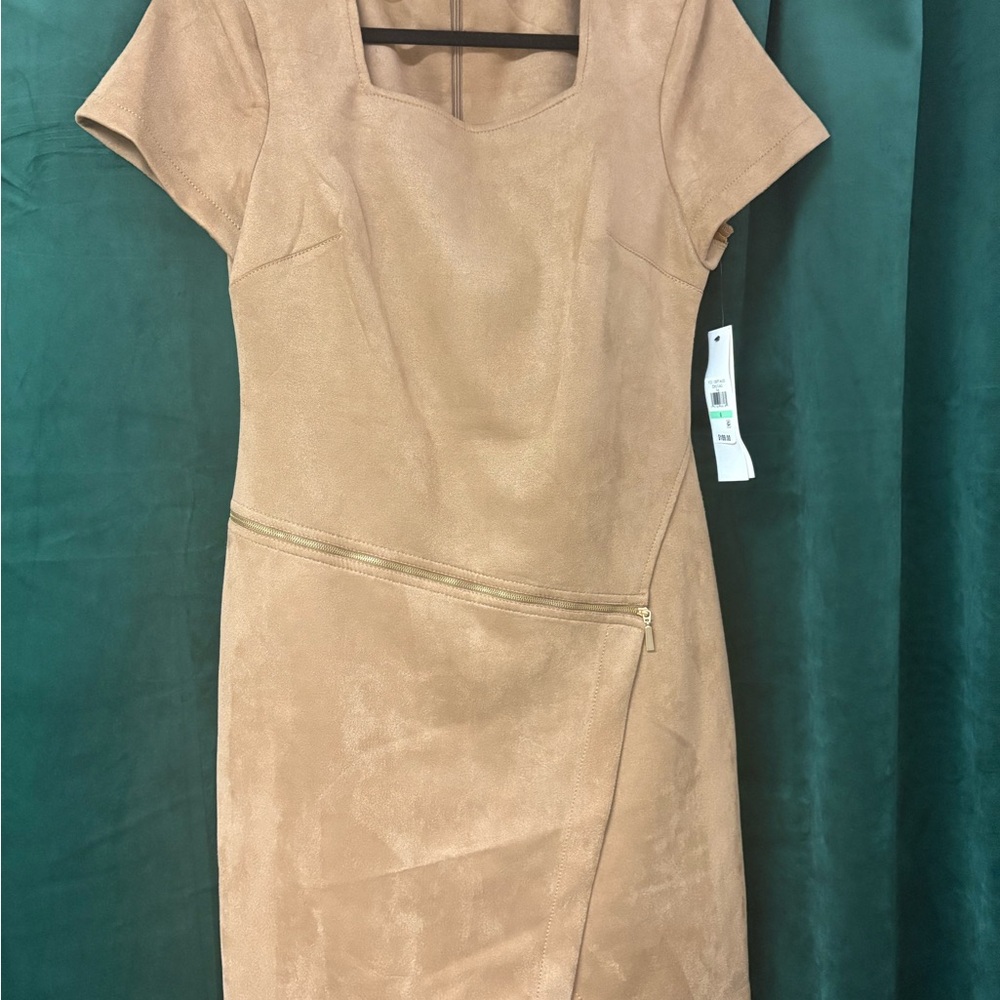 Faux suede camel/tan Calvin Klein Dress